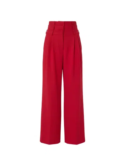 Monse Triple-waistband Pleated Trousers In Red