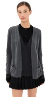Monse Trompe L'oeil Layered Cardigan Black/grey In Black/grey