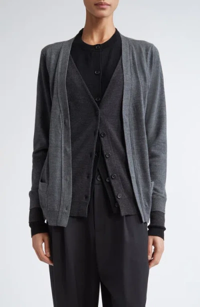 Monse Trompe L'oeil Triple Layer Cardigan In Black