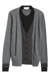 Monse Trompe L'oeil Layered Cardigan Black/grey In Black/grey