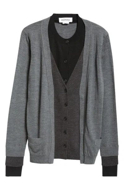 MONSE MONSE TROMPE L'OEIL TRIPLE LAYER CARDIGAN