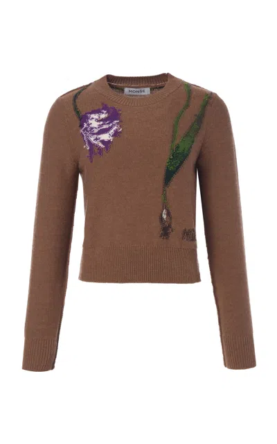 Monse Tulip Wool Sweater In Brown