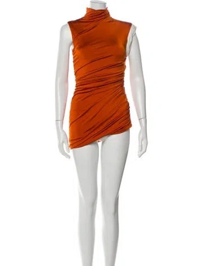 Pre-owned Monse Turtleneck Mini Dress In Orange