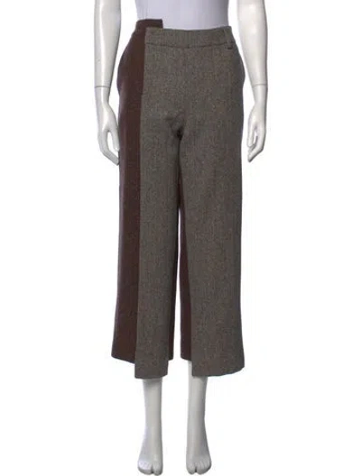 Pre-owned Monse Tweed Pattern Wide Leg Pants In Brown