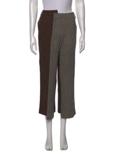 Pre-owned Monse Tweed Pattern Wide Leg Pants In Neutral