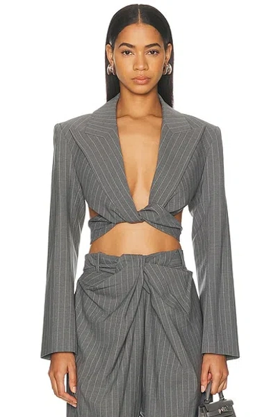 Monse Twist Blazer In Gray