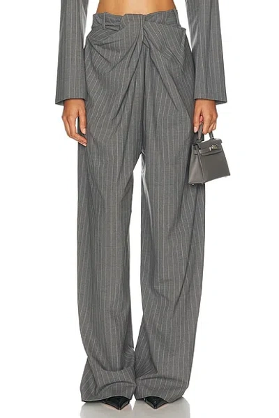 Monse Twist Pinstripe Trouser In Gray