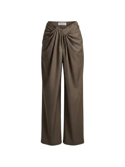 Monse Twist-detail Trousers In Brown