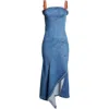 Monse Twisted Denim Dress In Blue