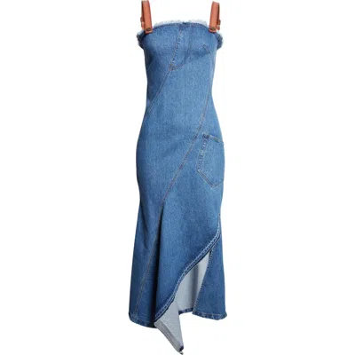 Monse Twisted Denim Dress In Blue