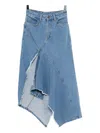 Monse Twisted Denim Skirt In Blue