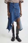 Monse Twisted Denim Skirt In Blue