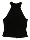 Monse Twisted Roll Neck Top In Black