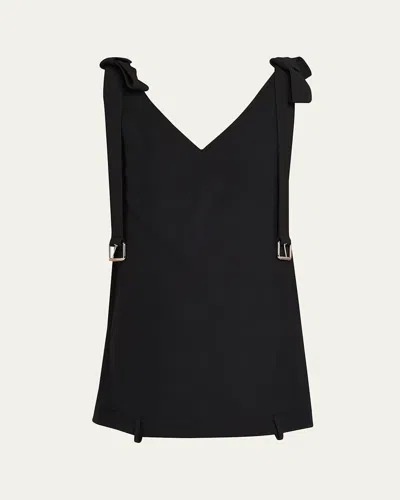Monse V-neck Belt Shoulder-tie Mini Dress In Black