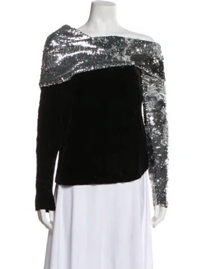 Pre-owned Monse Velvet Off-the-shoulder Top In Black