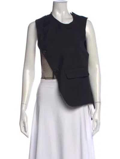 Pre-owned Monse Virgin Wool Asymmetrical Top In Black