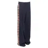 Monse Virgin Wool Blend Plaid Side Trim Wide Trousers In Black
