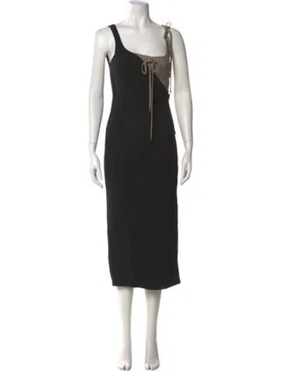 Pre-owned Monse Virgin Wool Midi Length Dress In Black