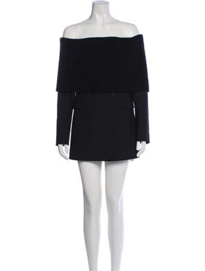 Pre-owned Monse Virgin Wool Mini Dress In Black