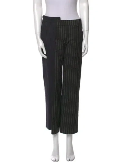 Pre-owned Monse Virgin Wool Straight Leg Pants In Black