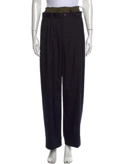 Pre-owned Monse Virgin Wool Straight Leg Pants In Blue