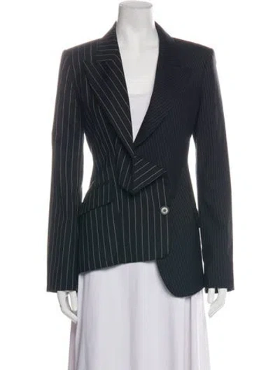 Pre-owned Monse Virgin Wool Striped Blazer In Black