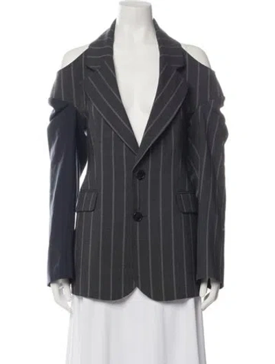Pre-owned Monse Virgin Wool Striped Blazer In Blue