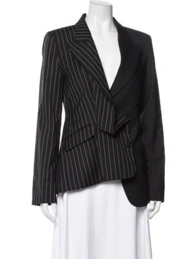 Pre-owned Monse Virgin Wool Striped Blazer W/ Tags In Black