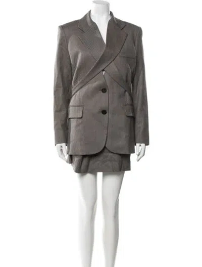Pre-owned Monse Virgin Wool Tweed Pattern Skirt Set W/ Tags In Black