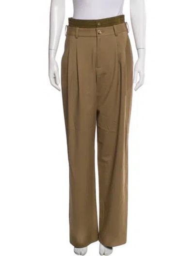 Pre-owned Monse Virgin Wool Wide Leg Pants In Brown