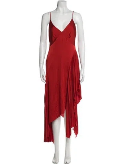 Pre-owned Monse V-neck Long Dress In Red