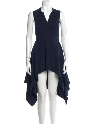 Pre-owned Monse V-neck Midi Length Dress W/ Tags In Blue