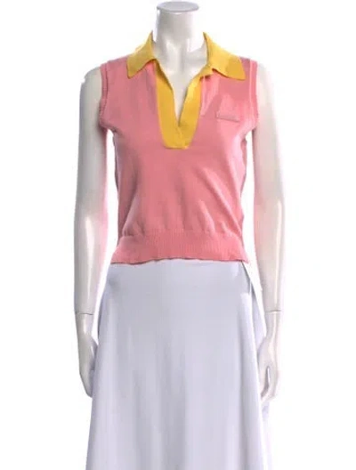 Pre-owned Monse V-neck Sleeveless Polo In Pink