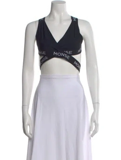 Pre-owned Monse V-neck Sleeveless Sports Bra In Blue