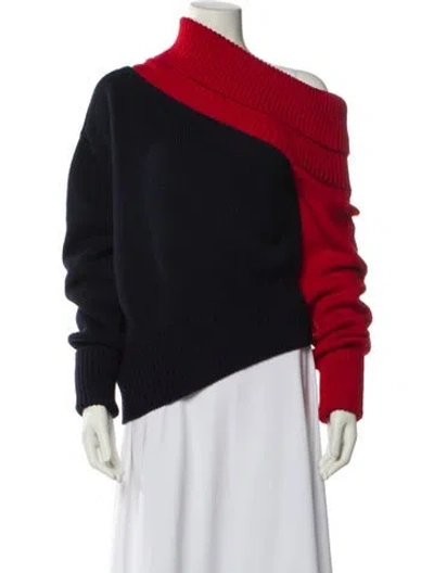 Pre-owned Monse Wool Colorblock Pattern Pullover In Red