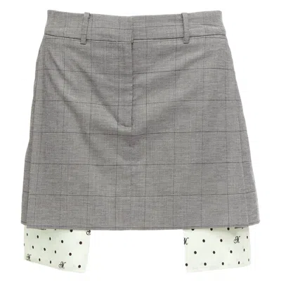 Monse Wool Cotton Blend Exposed Pocket Deconstructed Skirt In Grey