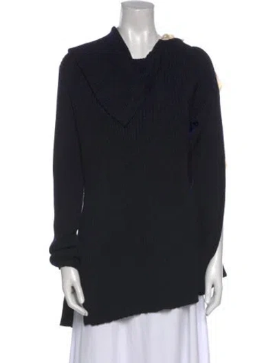 Pre-owned Monse Wool Cowl Neck Sweatshirt In Black
