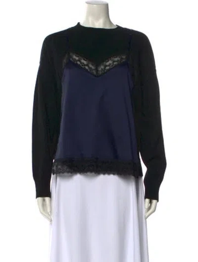 Pre-owned Monse Wool Lace Pattern Sweater In Blue