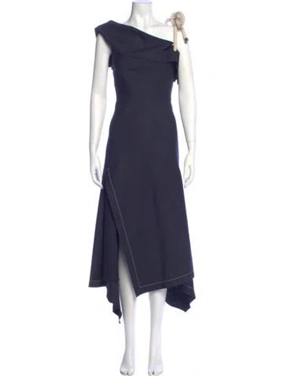 Pre-owned Monse Wool Long Dress W/ Tags In Blue