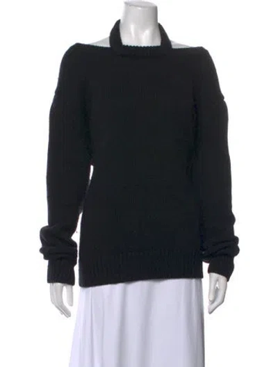 Pre-owned Monse Wool Mock Neck Sweater In Black