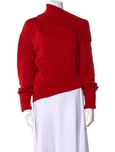 Pre-owned Monse Wool Off-the-shoulder Sweater In Red