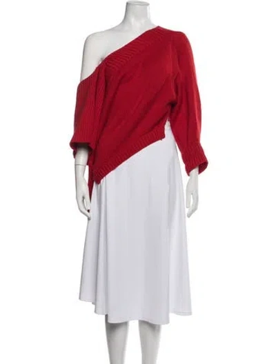 Pre-owned Monse Wool One-shoulder Sweater In Red
