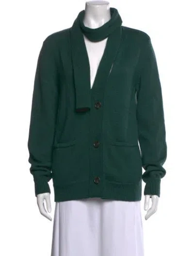 Pre-owned Monse Wool Open Front Sweater In Green