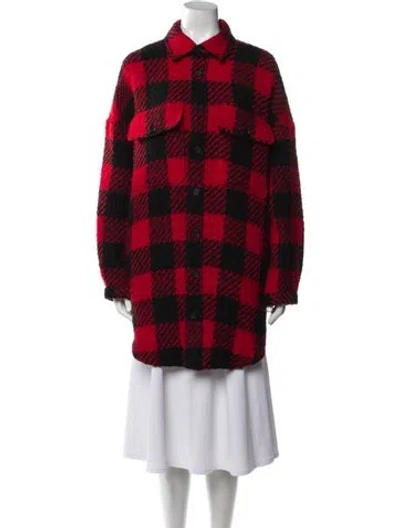 Pre-owned Monse Wool Plaid Print Jacket In Red