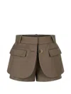 Monse Deconstructed Suede Short In Brown