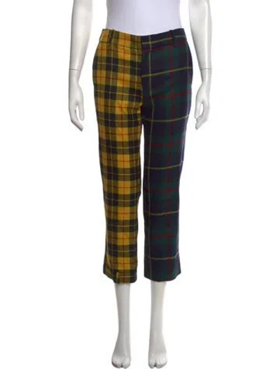 Pre-owned Monse Wool Straight Leg Pants In Blue/yellow