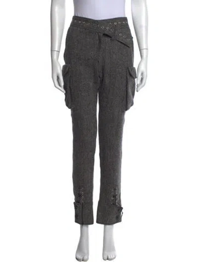 Pre-owned Monse Wool Straight Leg Pants In Grey