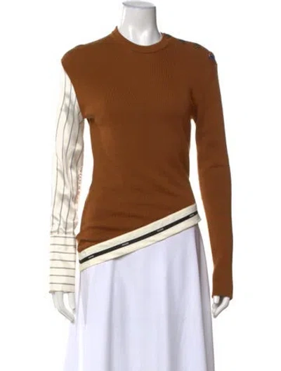 Pre-owned Monse Wool Striped Top In Brown