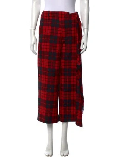 Pre-owned Monse Wool Wide Leg Pants In Red