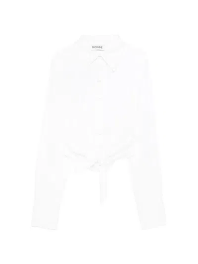 Monse Wrap Cropped Shirt In White